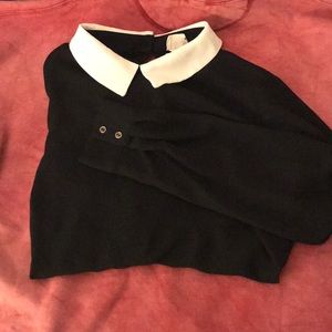 Black collared blouse